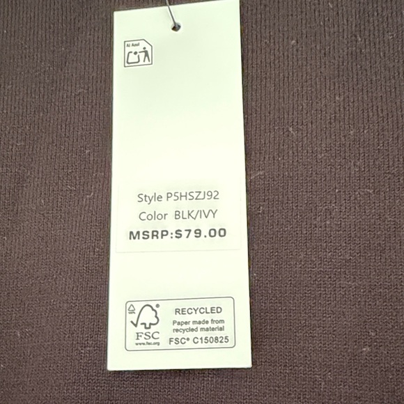 DKNY Black Sweater Blk/White Iconic Logo, On Trend Slits On Sides - Medium NWT - Picture 7 of 8